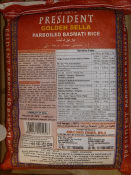 President Golden Sella Parboiled Basmati Rice 10kg